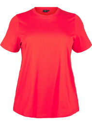 Basis t-shirt i bomuld med rund hals , Flame Scarlet