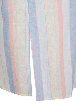 Zizzi Lang skjorte i bomuldsmix med hør , Multi Color Stripe, Packshot image number 3