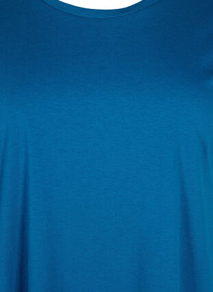 Zizzi Kortærmet t-shirt i bomuldsblanding, Petrol Blue, Packshot image number 2
