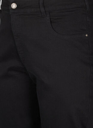 Zizzi Cropped Vera jeans med straight fit, Black, Packshot image number 2