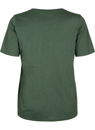 Zizzi Kortærmet basis t-shirt med v-hals, Thyme, Packshot image number 1