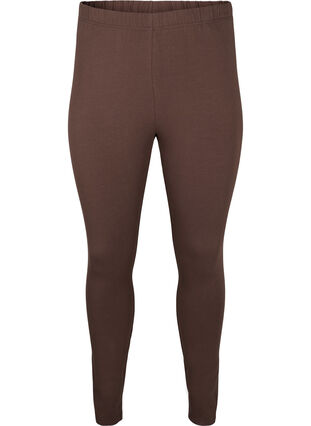 Zizzi Leggings i bomuld med foer, Chocolate Martini, Packshot image number 0