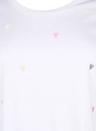 Zizzi T-shirt i økologisk bomuld med hjerter, Bright W. Love Emb., Packshot image number 2