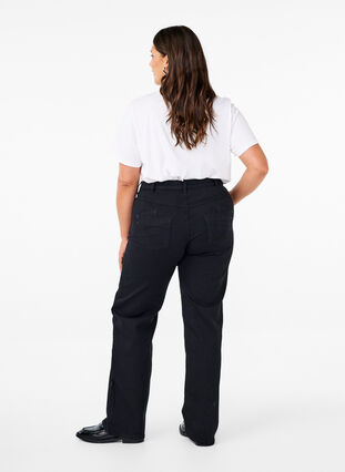 Zizzi Regular fit Gemma jeans med høj talje, Black, Model image number 2