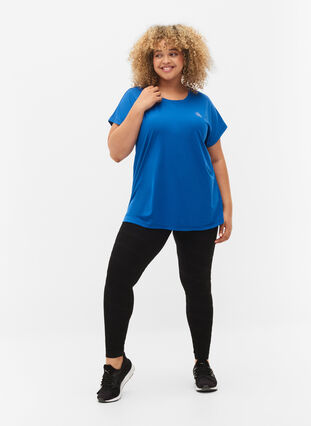 Zizzi Kortærmet trænings t-shirt, Lapis Blue, Model image number 2