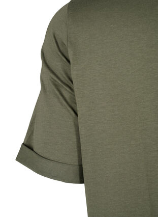 Zizzi T-shirt kjole i bomuld, Thyme, Packshot image number 3