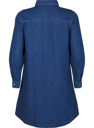 Zizzi Denimkjole med knapper, Medium Blue Denim, Packshot image number 1