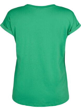 Zizzi Kortærmet t-shirt i bomuldsblanding, Kelly Green, Packshot image number 1