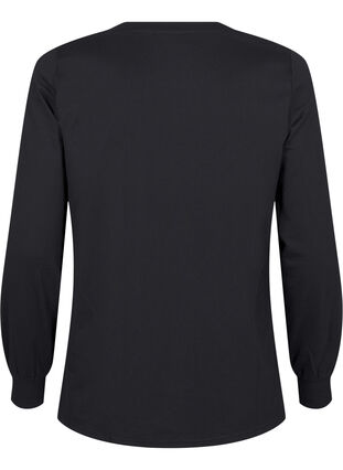 Zizzi Sweatshirt med blondedetalje, Black, Packshot image number 1