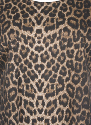 Zizzi Denimkjole med leopardprint, Leo AOP, Packshot image number 2