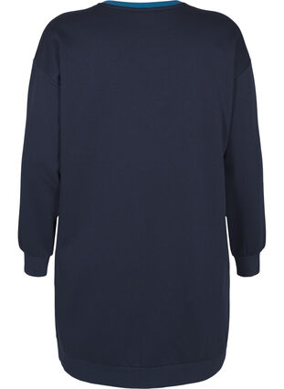 Zizzi Lang sweatshirt med colorblock, Navy B. Color Block, Packshot image number 1