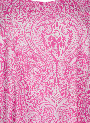 Zizzi Kortærmet bomuldskjole med paisleyprint, Shocking P. Paisley , Packshot image number 2