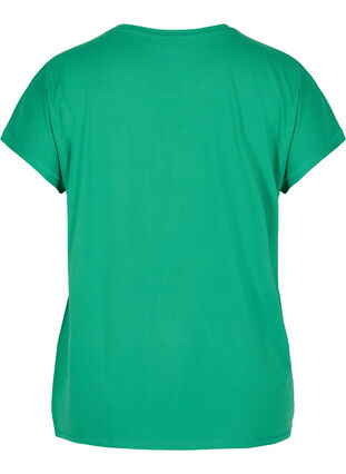 Zizzi Ensfarvet trænings t-shirt, Jolly Green, Packshot image number 1