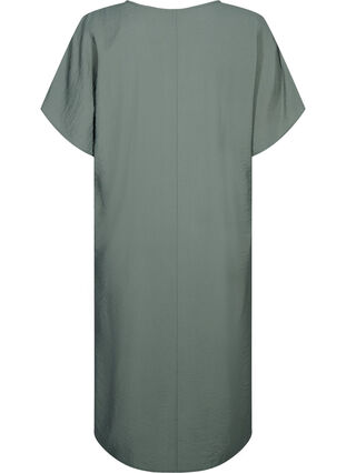 Zizzi V-hals kjole i viskose, Thyme, Packshot image number 1