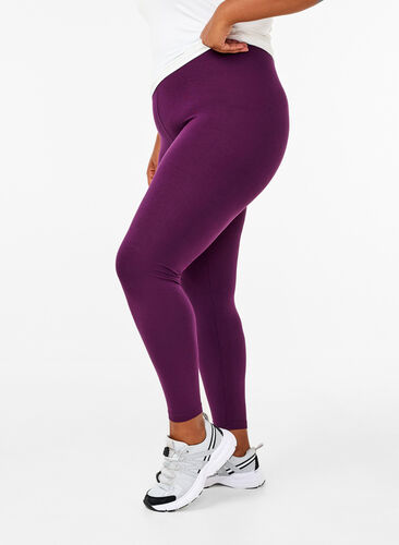 Zizzi Basis leggings i viskose, Potent Purple, Model image number 0