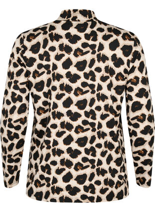 Zizzi FLASH - Langærmet bluse med turtleneck, Leopard AOP, Packshot image number 1