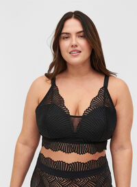 Blonde bralette med blød vattering, Black, Model