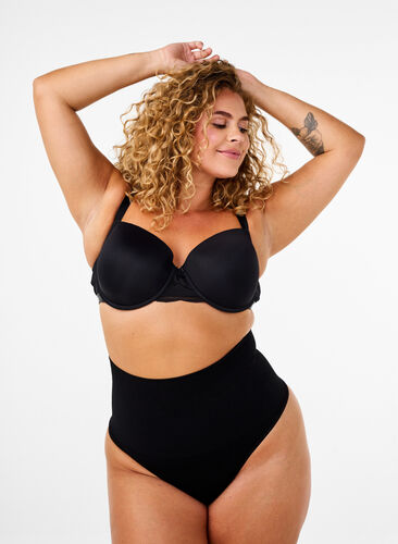 Zizzi Seamless g-streng med regulær talje, Black, Model image number 0