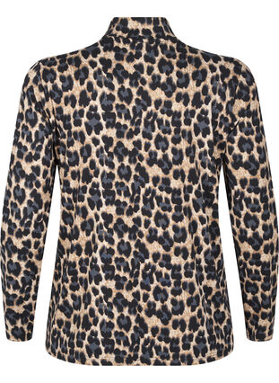 Zizzi FLASH - Langærmet bluse med turtleneck, Leopard Print , Packshot image number 1