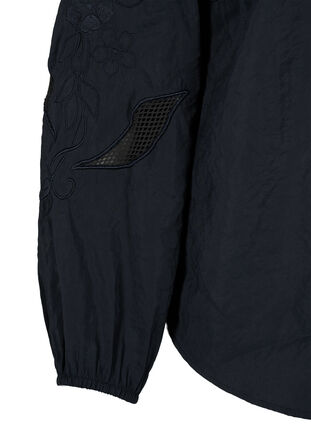 Zizzi Bluse i TENCEL™ Modal med broderidetaljer, Black, Packshot image number 3