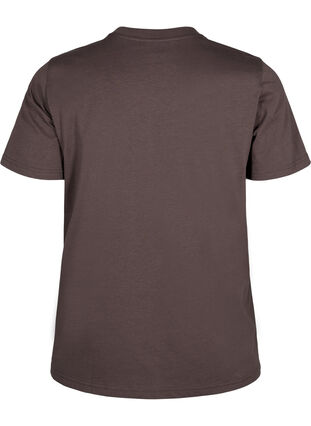 Zizzi Basis t-shirt i bomuld med rund hals , Chocolate Martini, Packshot image number 1