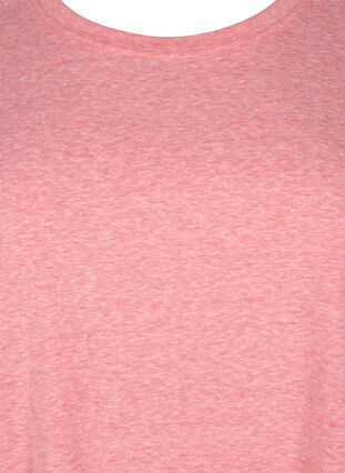Zizzi Meleret t-shirt med korte ærmer, Living Coral Mel., Packshot image number 2