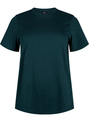 Zizzi Basis t-shirt i bomuld med rund hals , Scarab, Packshot image number 0