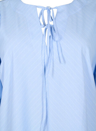 Zizzi Kjole med bindebånd og 3/4 ærmer, Blue Stripe, Packshot image number 2