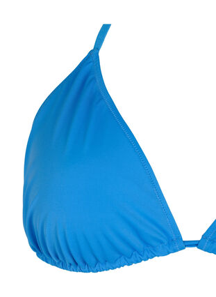 Zizzi Ensfarvet trekants bikini bh, Nebulas Blue, Packshot image number 2