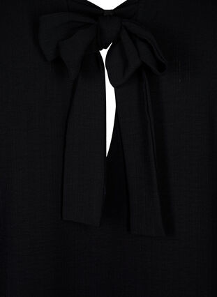 Zizzi Kort kjole med sløjfedetalje bagpå, Black, Packshot image number 3
